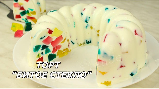 Торт Битое Стекло со Сметаной и Крекерами