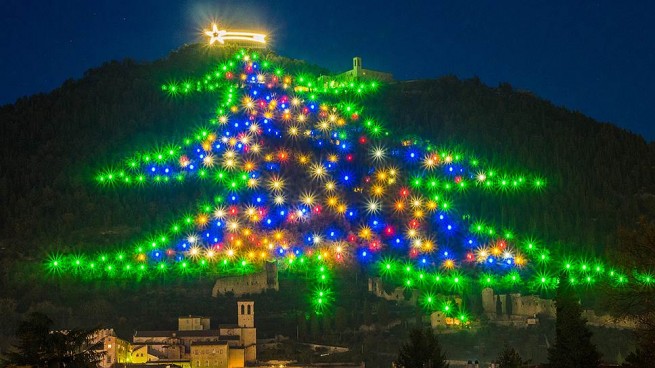 Италия: зажглась рождественская елка из Книги рекордов Гиннеса