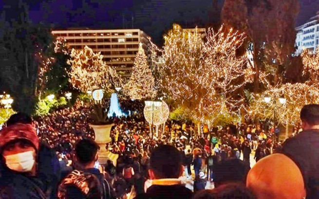 Новогоднее мероприятие в центре Афин