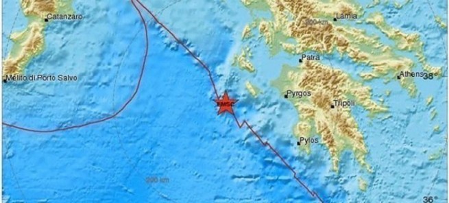 Землетрясение на Закинфе 3,9 Рихтера