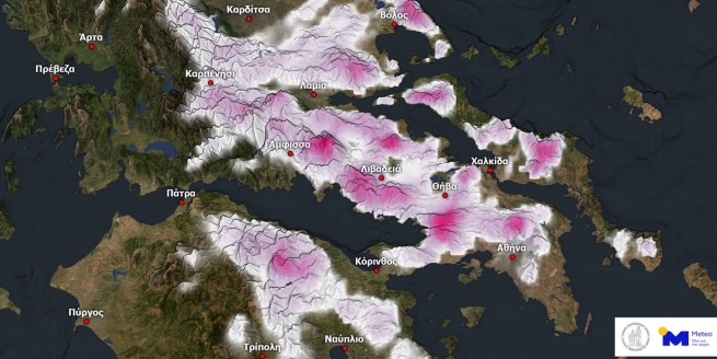 Метео: на восток и юг Греции надвигается непогода, выпадет снег даже в низинах