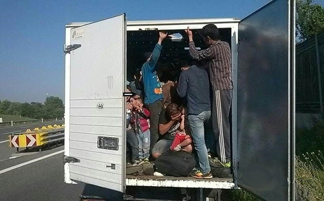 Греческая полиция обнаружила 54 мигранта, запертых в не вентилируемом фургоне