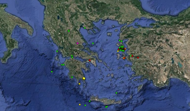 По территории Греции прокатилась волна землетрясений