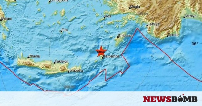 Землетрясение на о. Карпатос - 4,9 Рихтера