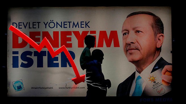 Опросы общественного мнения показывают значительное падение рейтинга Эрдогана