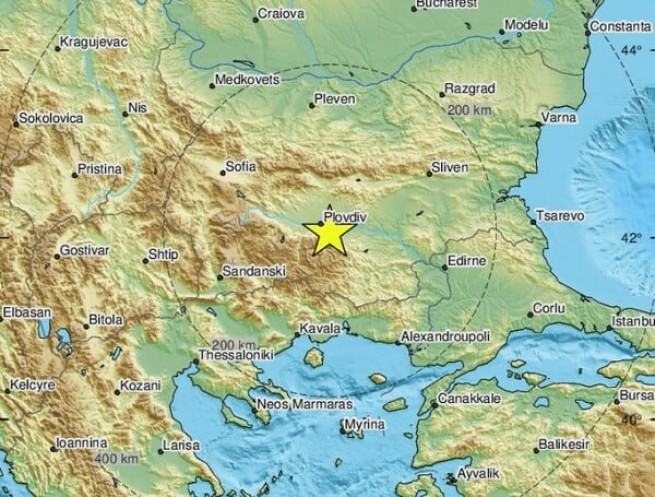 Землетрясение в Болгарии ощутили жители Греции