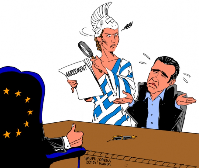 Карикатура: Ципрас приносит извинения Греции за сделку