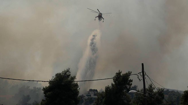 Десятки лесных пожаров охватили Грецию