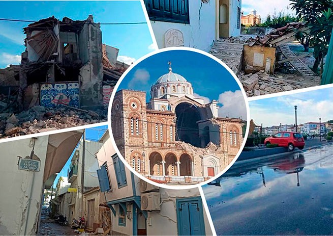 Землетрясение повредило здания и дороги на Самосе и в Измире в Турции