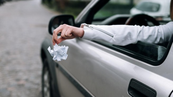 Привычка выбрасывать мусор в окно автомобиля может дорого обойтись
