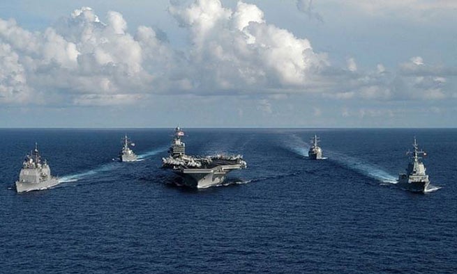 Крупнейшая концентрация военно-морских сил НАТО и России в северной части Эгейского моря.