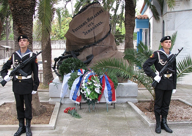 Торжественные мероприятия на русском военно-морском кладбище в Пирее