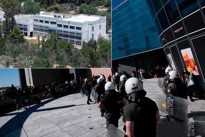 Анархисты разгромили кабинет ректора Афинского университета и напугали покупателей в MALL