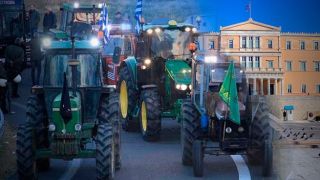 Первые тракторы прибыли на Синтагму – на большой митинг протеста в Афинах ожидаются тысячи фермеров